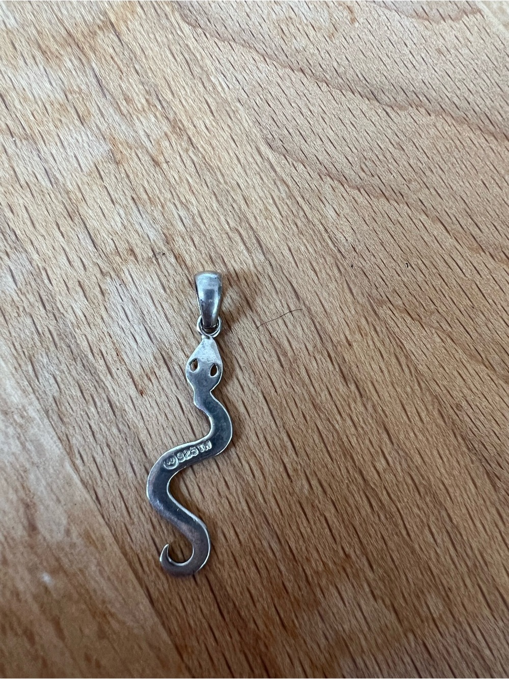 Snake silver pendant charm
